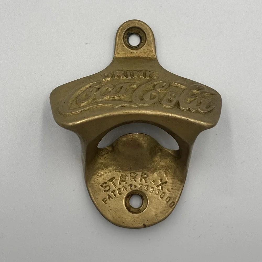 VTG COCA-COLA STARR X Wall Mount Bottle Opener Made In USA BRASS